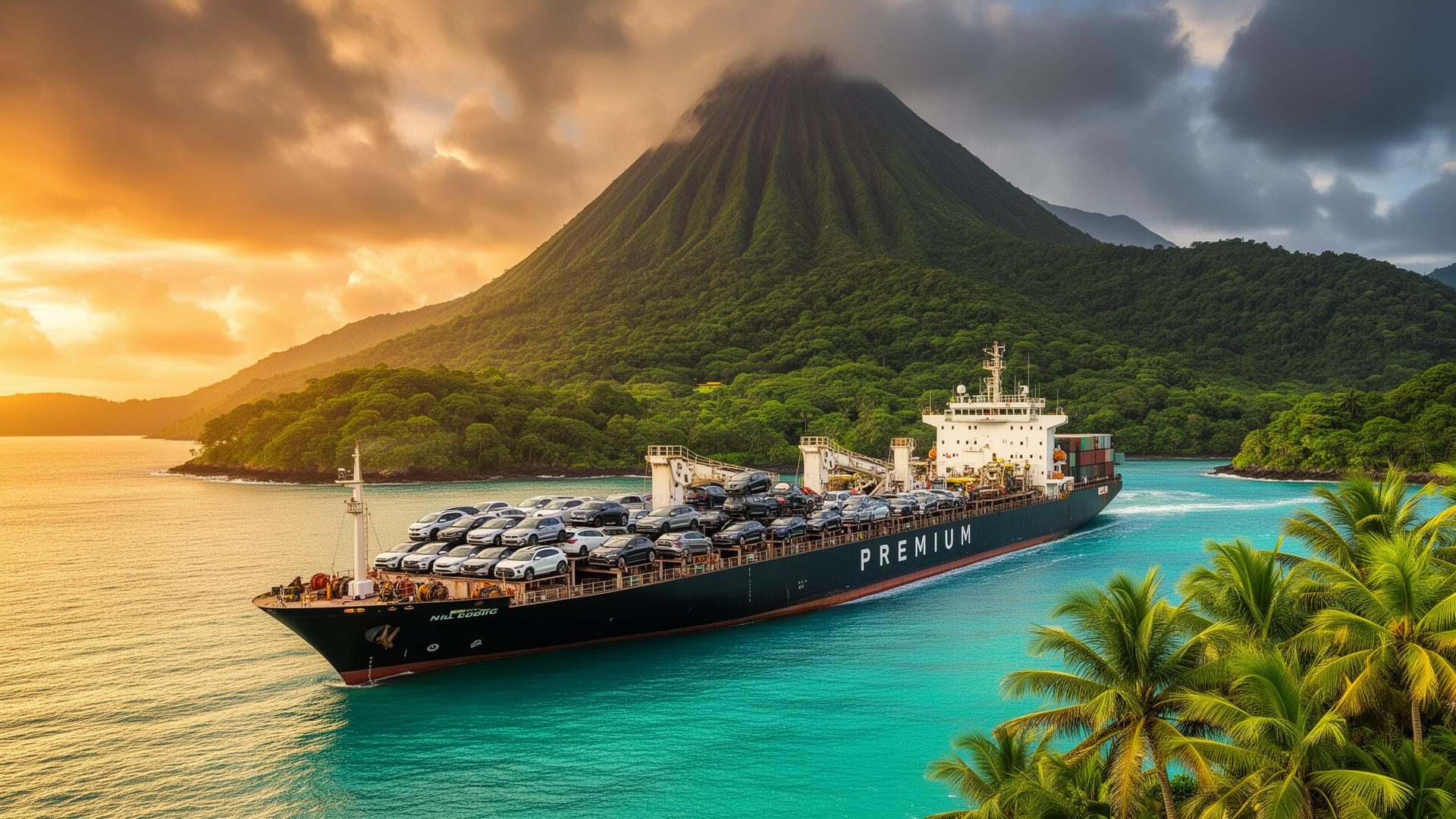 Cargo ship en route to the Caribbean